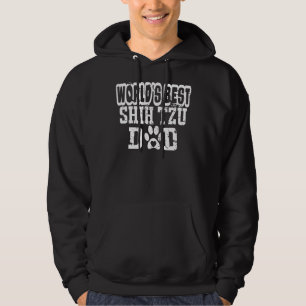 World S Best Shih Tzu Dad Dog Distressed Tri Bl Hoodie
