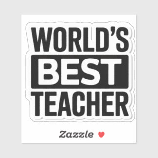 World’s Best Teacher Bold Text Design Sticker
