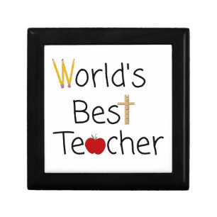 World’s Best Teacher Cool School Supplies Keepsake Box