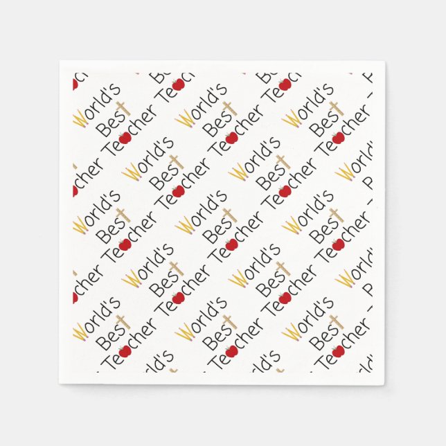 World’s Best Teacher Cool School Supplies Napkins (Front)