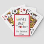 World’s Best Teacher Cool School Supplies Playing  Poker Cards