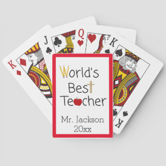 World’s Best Teacher Cool School Supplies Playing Poker Cards