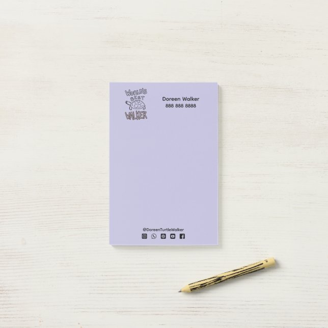 World’s Best Turtle Walker Sticky Notes (On Desk)