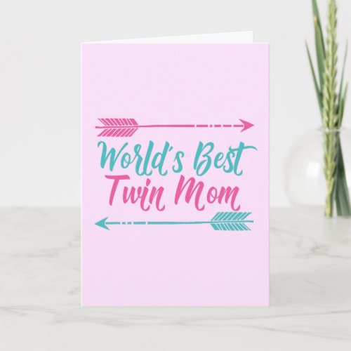 Worlds Best Twin Mom Pretty Mothers Day Card