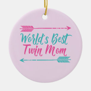 World’s Best Twin Mom Pretty Mother’s Day Ceramic Ornament