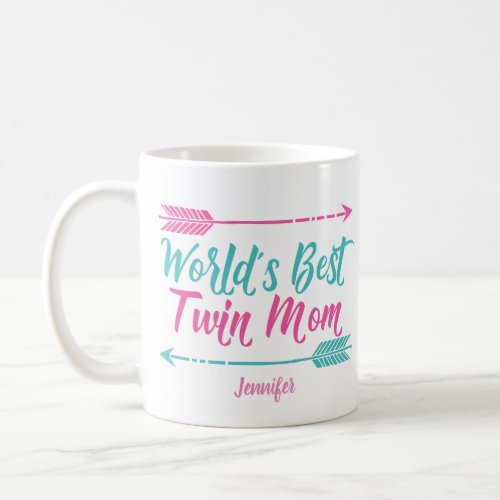 Worldâs Best Twin Mom Pretty Motherâs Day Coffee Mug