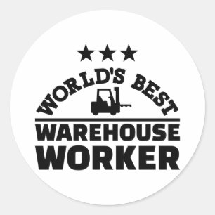 World’s best warehouse worker classic round sticker