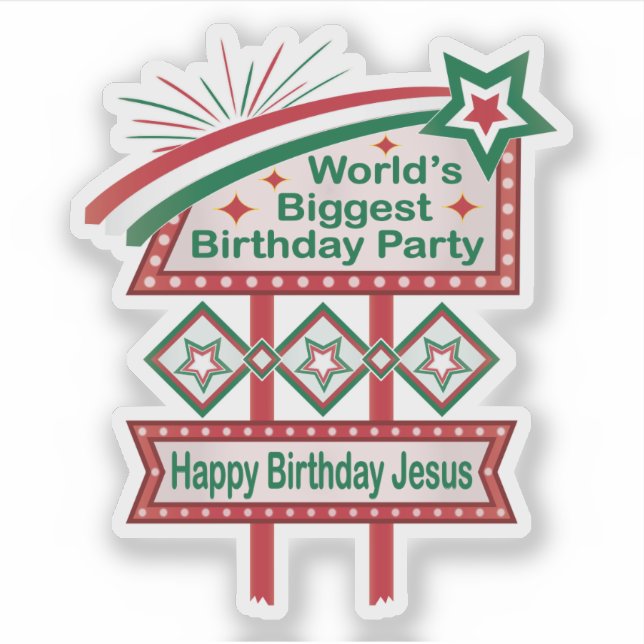 World’s Biggest Birthday Party Marquee Sticker (Front)