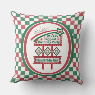 World’s Biggest Birthday Party Marquee Throw Pillow