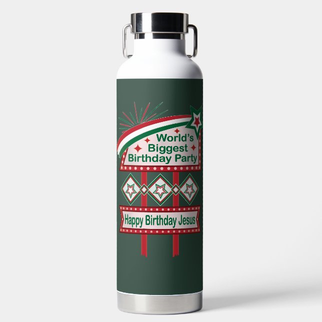 World’s Biggest Birthday Party Marquee Water Bottle (Front)