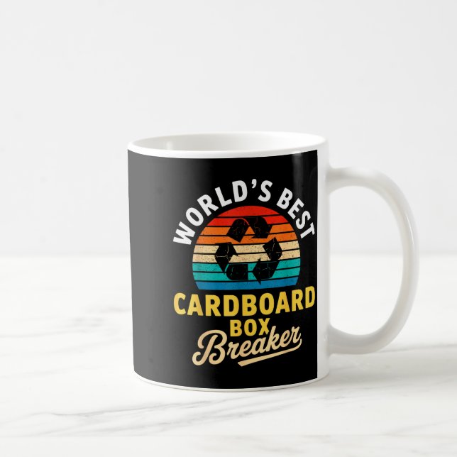 World’s Cardboard Box Breaker Funny Recycling Hero Coffee Mug (Right)