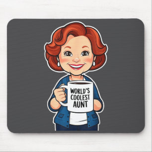 World’s Coolest Aunt Funny Coffee Lover Gift Tee  Mouse Pad
