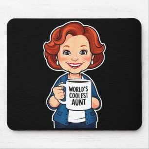 World’s Coolest Aunt Funny Coffee Lover Gift Tee  Mouse Pad