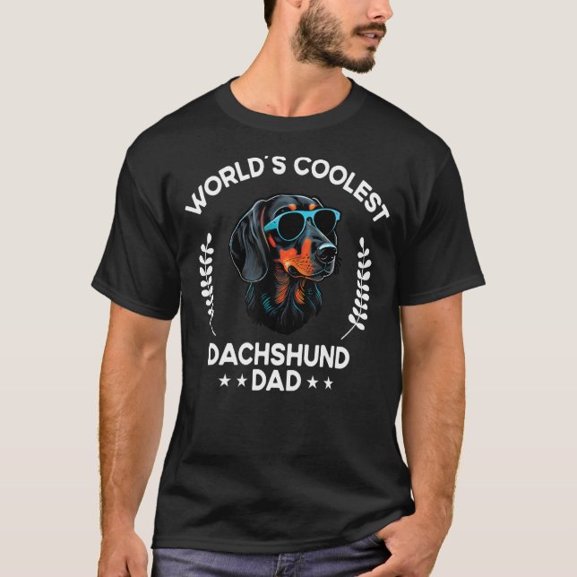 World s Coolest Dog Dad Papa  Men Dachshund T-Shirt (Front)