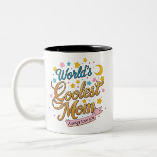 World’s Coolest Mom Cute Two-Tone Coffee Mug Gift 