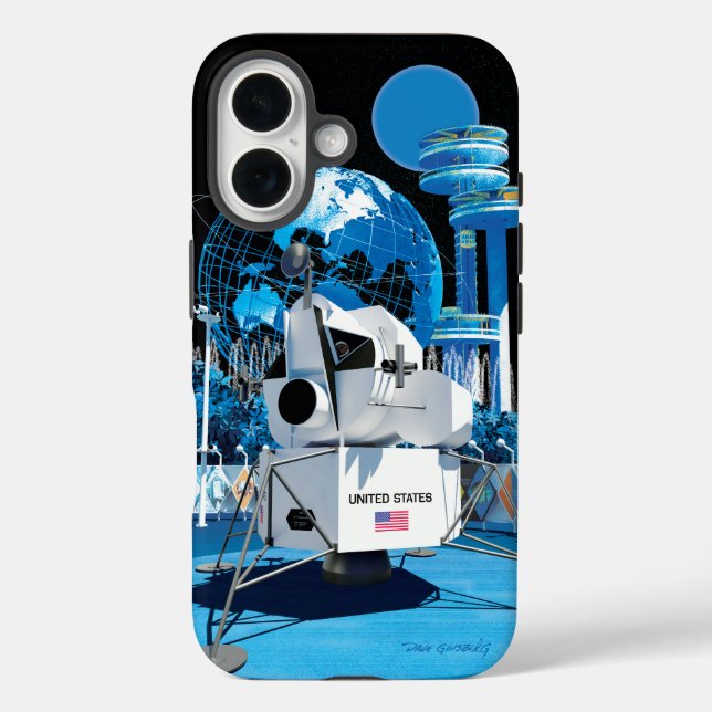 World’s Fair Lunar Module (Night): iPhone 16 Case (Back)