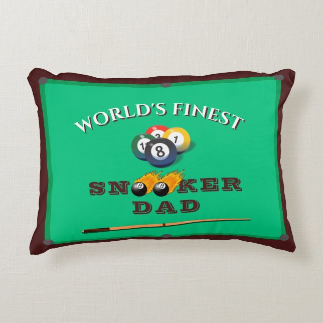 World’s Finest Snooker Dad | Funny Billiards  Accent Pillow (Front)