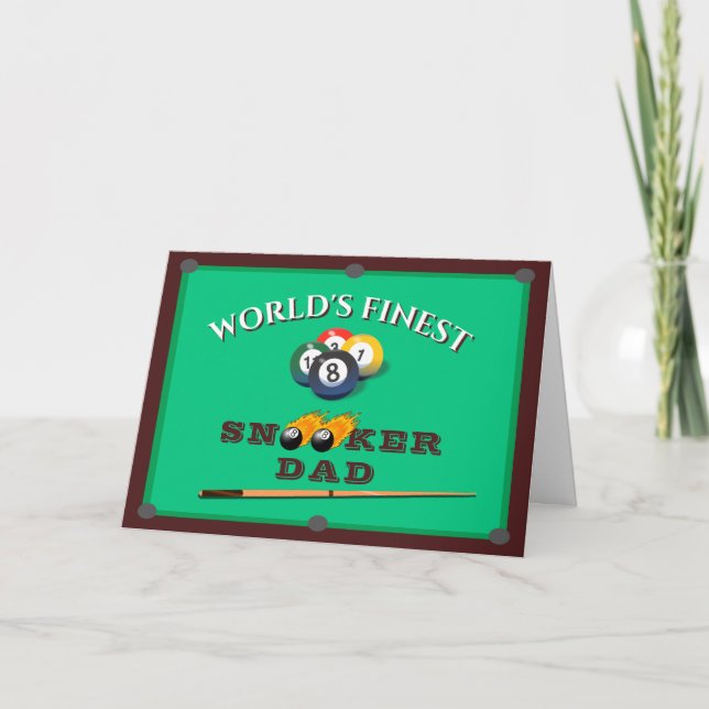 World’s Finest Snooker Dad | Funny Billiards  Card (Front)