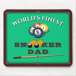 World’s Finest Snooker Dad   Funny Billiards Gift  Mouse Pad