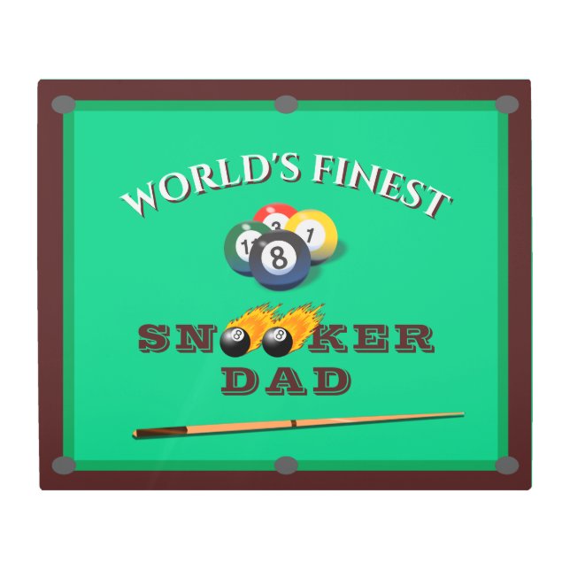 World’s Finest Snooker Dad | Funny Billiards  Metal Print (Front)