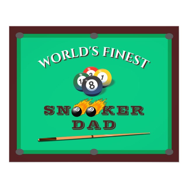 World’s Finest Snooker Dad | Funny Billiards  Photo Print (Front)
