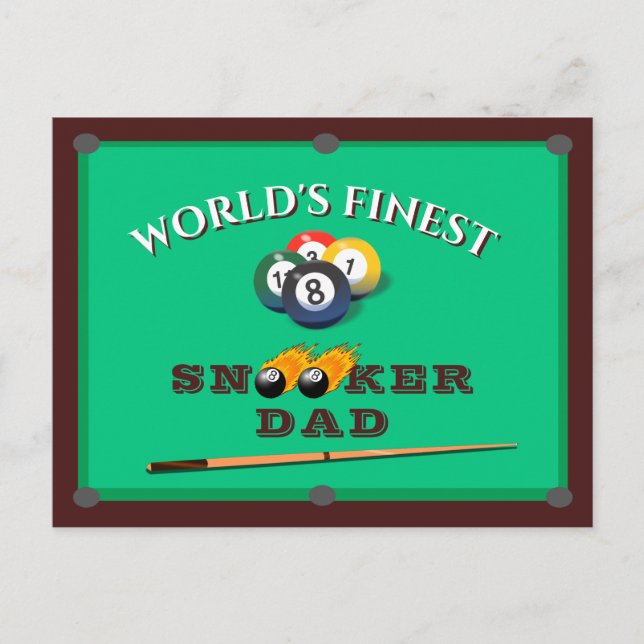 World’s Finest Snooker Dad | Funny Billiards  Postcard (Front)