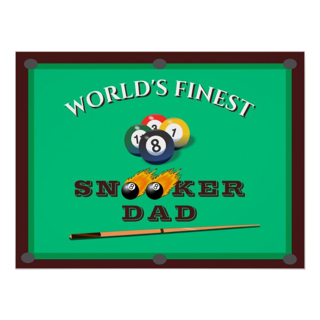 World’s Finest Snooker Dad | Funny Billiards  Poster (Front)