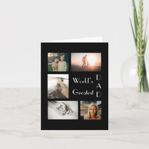 World’s Greatest Dad Family Child 5 Photo Collage Card