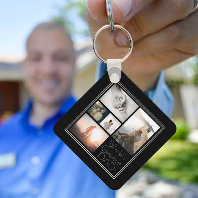 World’s Greatest Dad Family Child 5 Photo Collage Keychain (Creator Uploaded)