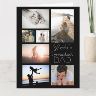 World’s Greatest Dad Family Child 7 Photo Collage Card