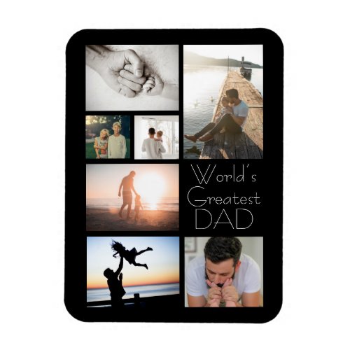 Worlds Greatest Dad Family Child 7 Photo Collage Magnet