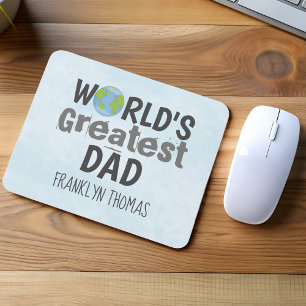 World’s Greatest Dad Personalized Name Mouse Pad