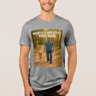 World’s Greatest Dog Dad – Morning Walk Edition Tri-Blend Shirt