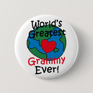World’s Greatest Grammy Heart Pinback Button