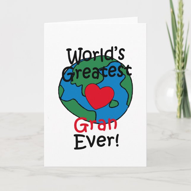 World’s Greatest Gran Heart Card (Front)