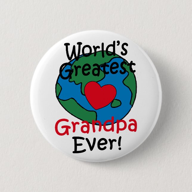 World’s Greatest Grandpa Heart Button (Front)