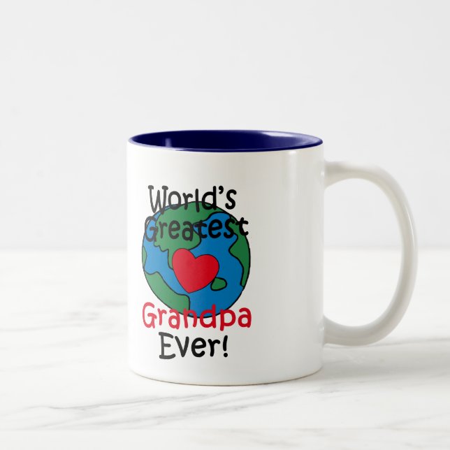 World’s Greatest Grandpa Heart Two-Tone Coffee Mug (Right)