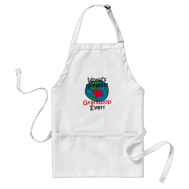 World’s Greatest Grandpop Heart Adult Apron (Front)
