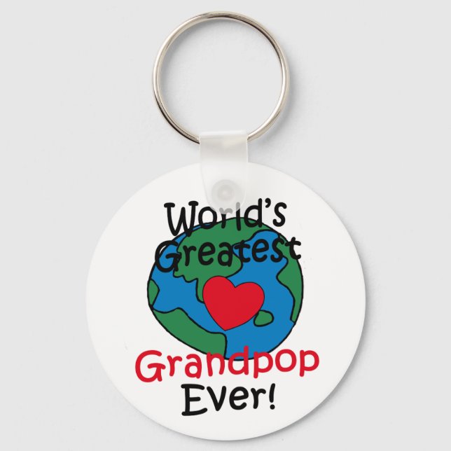 World’s Greatest Grandpop Heart Keychain (Front)