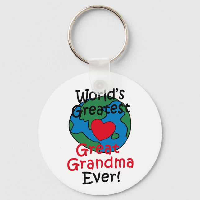 World’s Greatest Great Grandma Heart Keychain (Front)