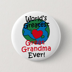 World’s Greatest Great Grandma Heart Pinback Button