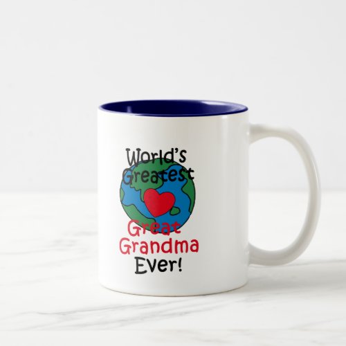 Worlds Greatest Great Grandma Heart Two_Tone Coffee Mug