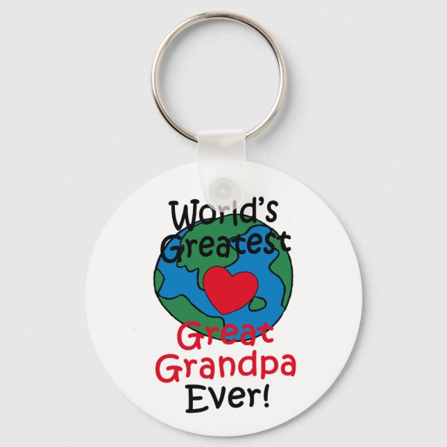 World’s Greatest Great Grandpa Heart Keychain (Front)