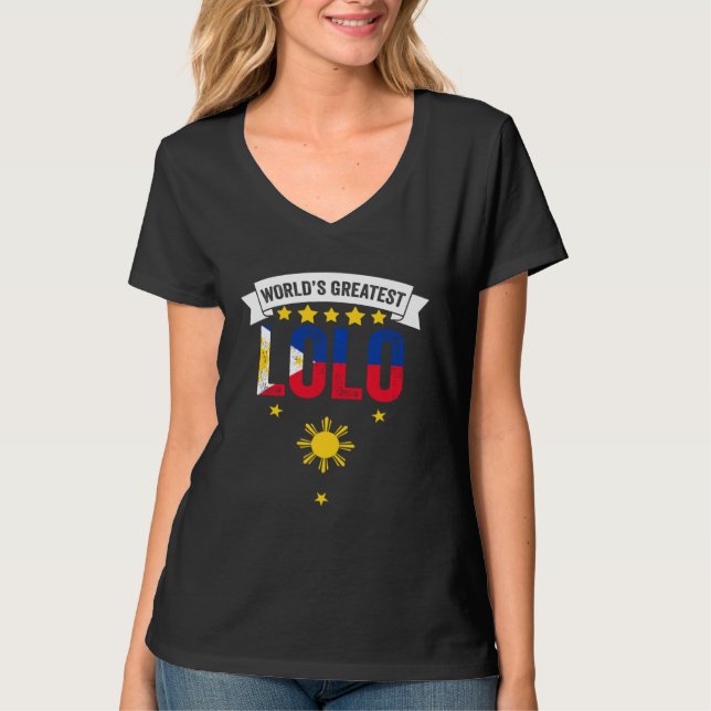 World s Greatest Lolo Awesome Pinoy Fan Filipino G T-Shirt (Front)