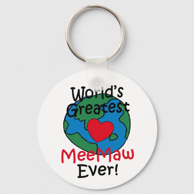 World’s Greatest MeeMaw Heart Keychain (Front)