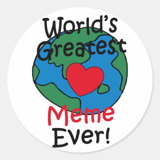 World’s Greatest Meme Heart Classic Round Sticker (Front)