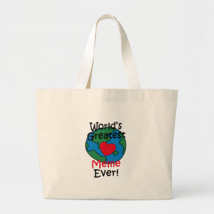 World’s Greatest Meme Heart Large Tote Bag