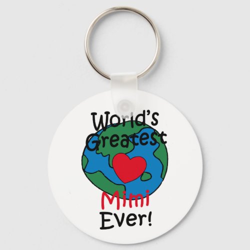 Worlds Greatest Mimi Heart Keychain