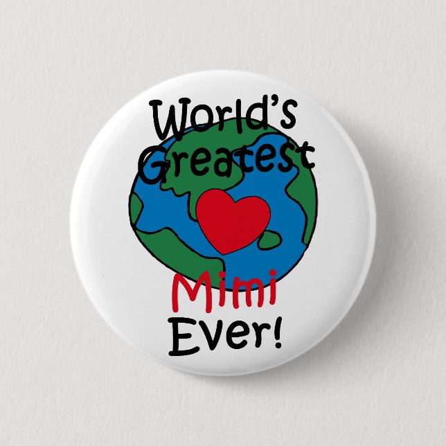 World’s Greatest Mimi Heart Pinback Button (Front)