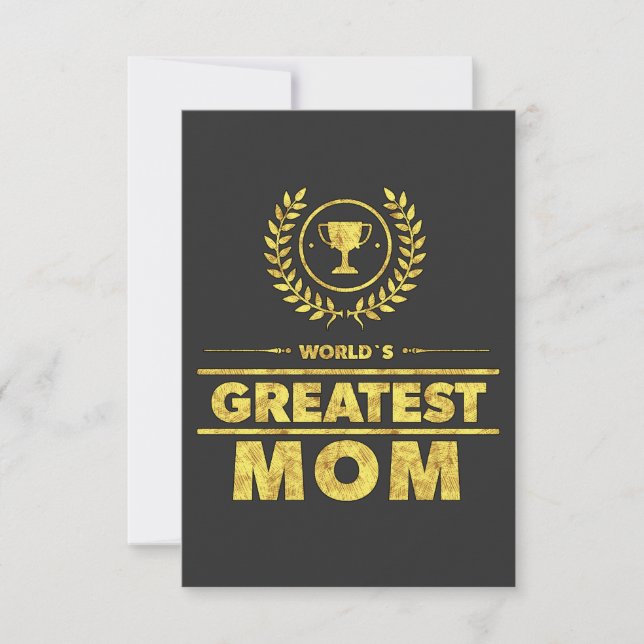World`s Greatest MOM Best Mothers Day Family Gift Thank You Card (Front)